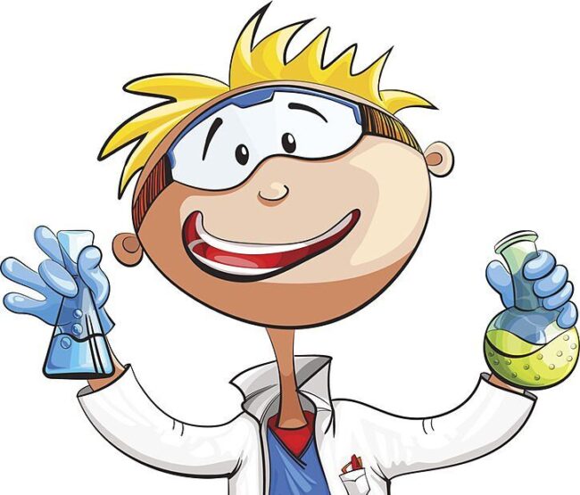 Illustration of a young scientist